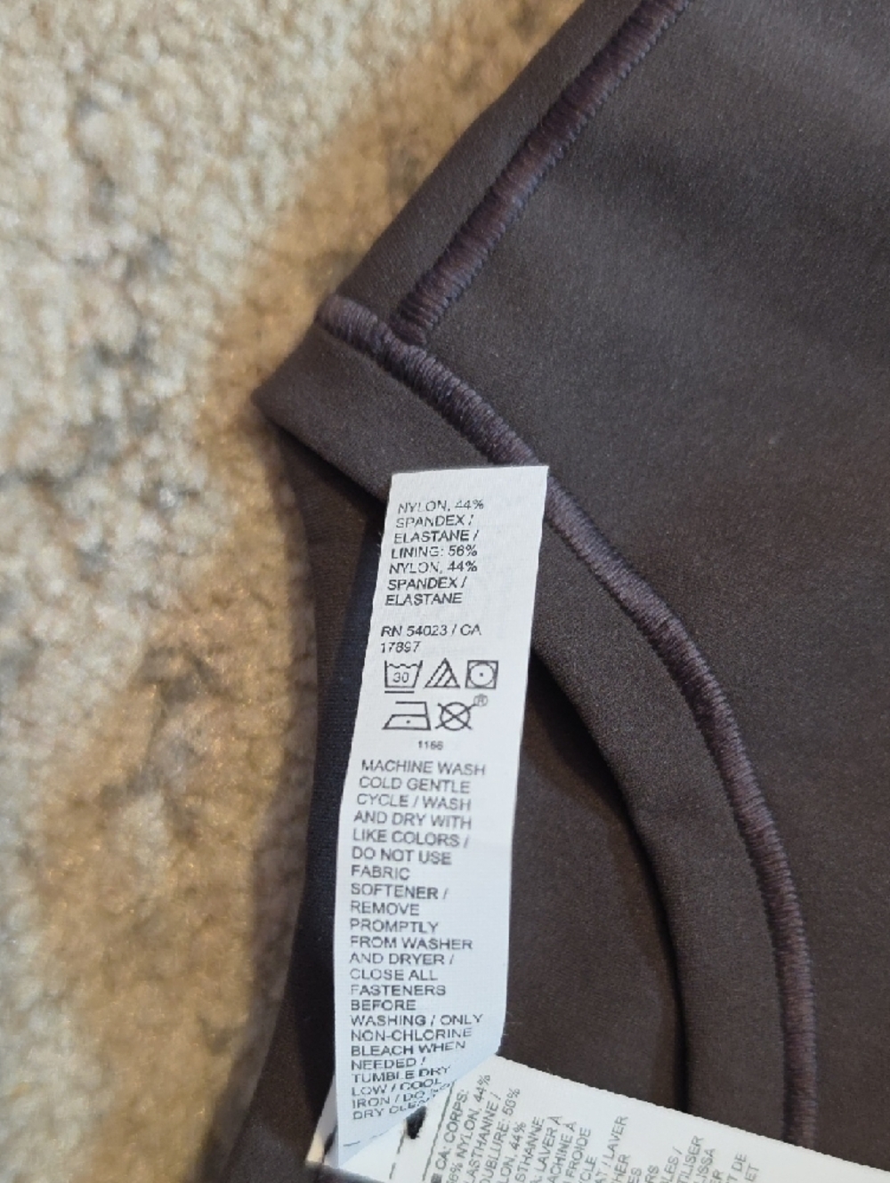 Athleta BodyMove Short Sleeve Crew Bodysuit color "Truffle", M, NWT - Picture 4 of 14